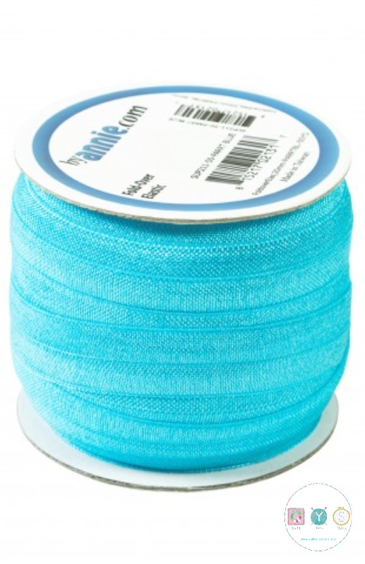 Parrot Blue - Fold Over Elastic by Annie (foe) - 20mm - Ribbon - Haberdashery