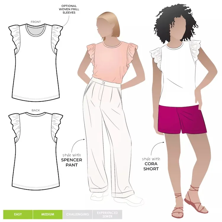 Style Arc - Petal Knit Top Sewing Pattern Sizes 18-30