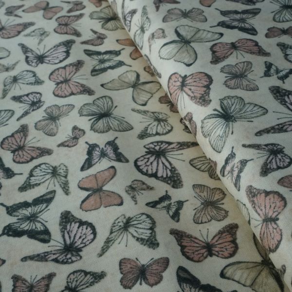 Quilting Fabric - Pink Butterflies from Mirabelle by Santoro for Quilting Treasures