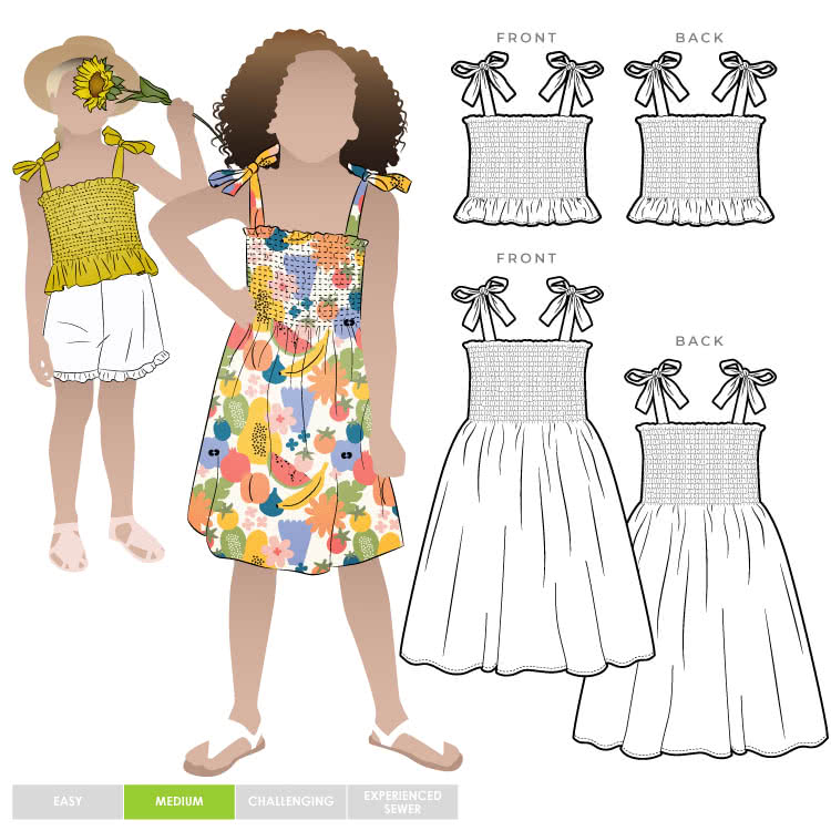 Style Arc - Pippa Kid's Dress and Top Ages 2 to 8