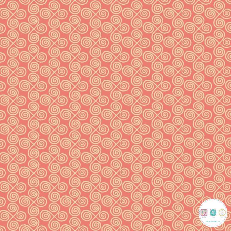 Quilting Fabric with Spirals on Pink from Atomic Revival by RB Studios for Midwest Textiles & Supplies