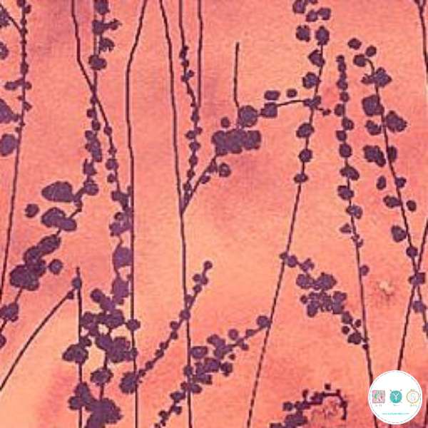 Quilting Fabric with Pink Stems from Ambrosia by Deborah Edwards for Northcott Fabrics
