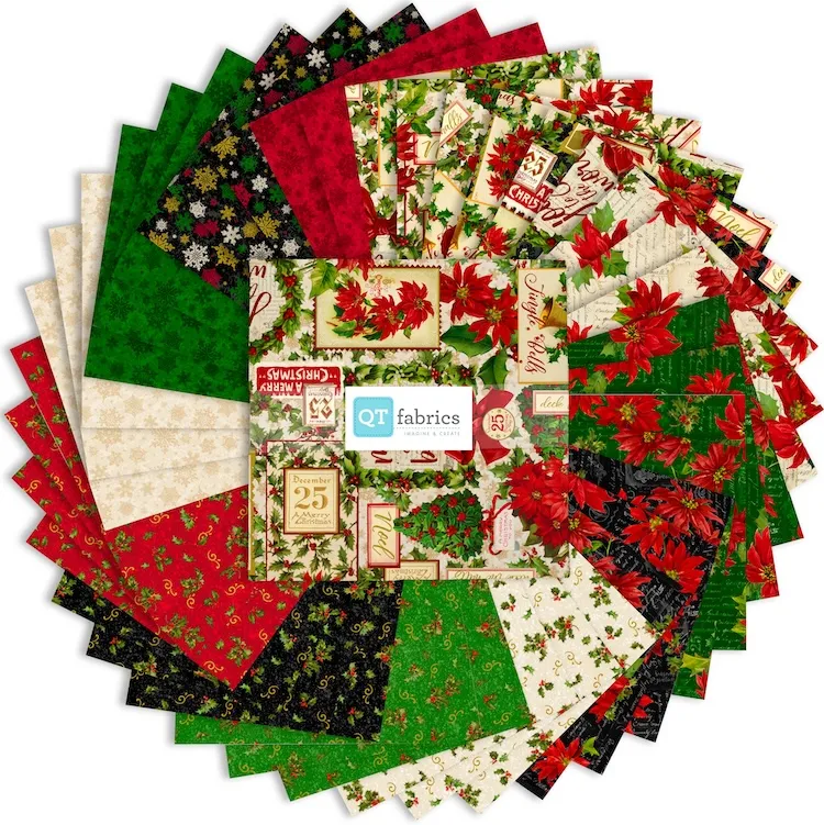 Quilting Fabric - Layer Cake - Poinsettia Greetings by Tina Higgins for Quilting Treasures 