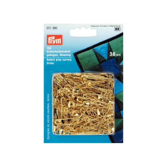 Prym - 38mm 150 Curved Safety Pins in Gold