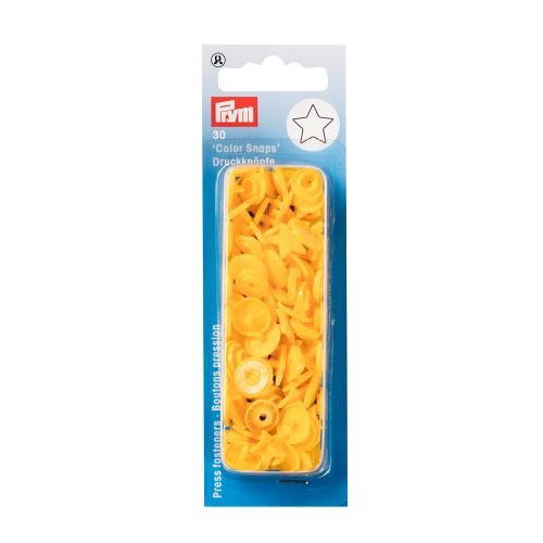 Snap Fasteners - 12.4mm in Yellow Star Shape by Prym 393 210