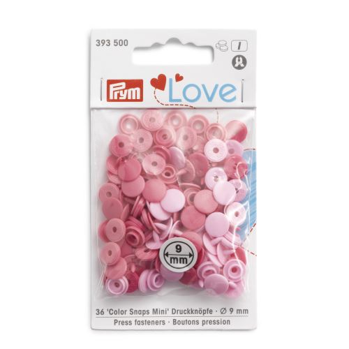 Prym Love Mini 9mm Snap Fasteners Pink 393500
