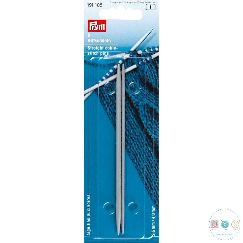 Knitting Needles - 2.5mm & 4.0mm Straight Cable Needles by Prym 191 105 