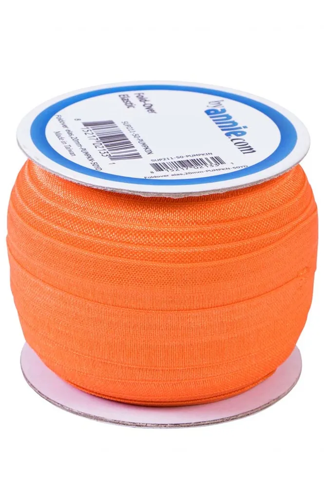 Pumpkin - Fold Over Elastic by Annie (foe) - 20mm - Ribbon - Haberdashery