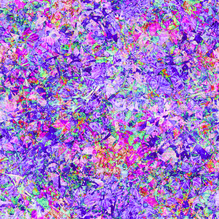 Quilting Fabric - Purple Multicolour Fabric From Illuminations by Quilting Treasures AS 27696V