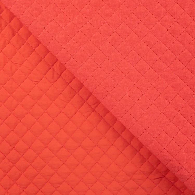 Quilted Double Gauze Fabric in Coral