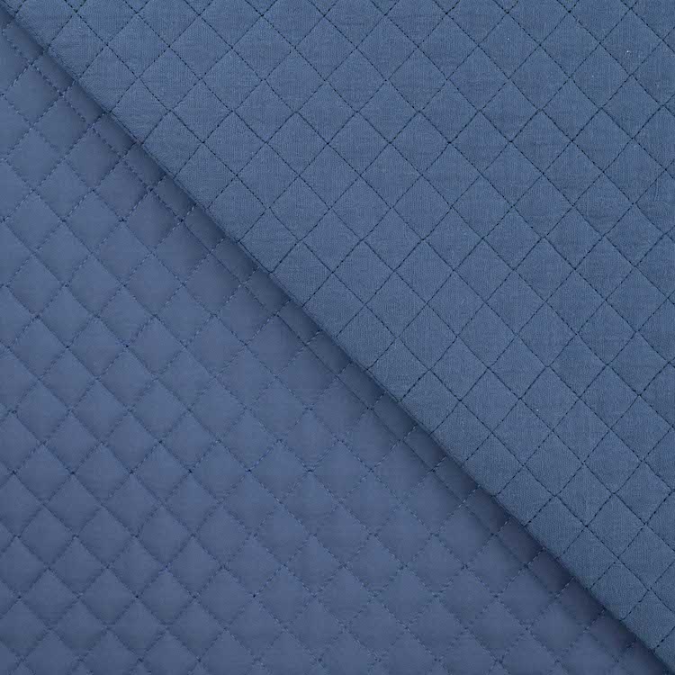 Quilted Double Gauze Fabric in Jeans Blue