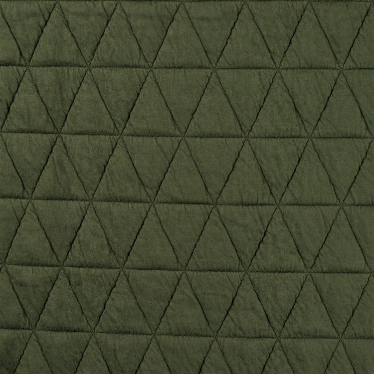 Quilted Stretch Fabric in Army Green
