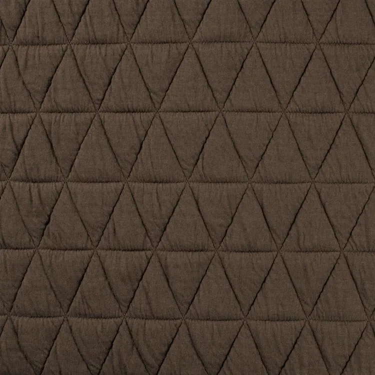 REMNANT - 1.25m - Quilted Stretch Fabric in Brown