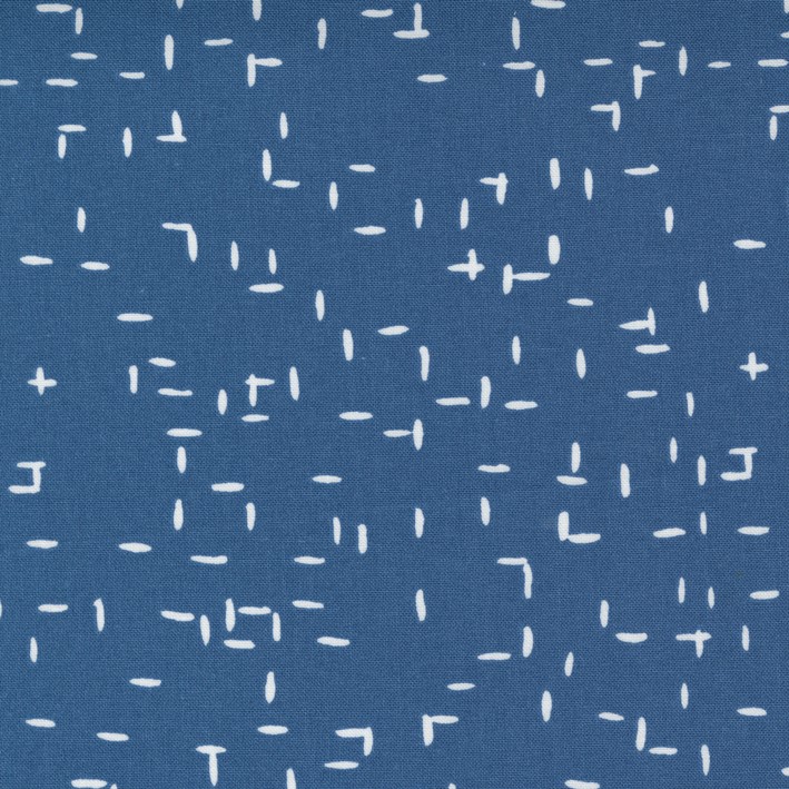 Quilting Fabric - Small Dashes on Blue from Words to Live By by Gingiber for Moda 48324 12