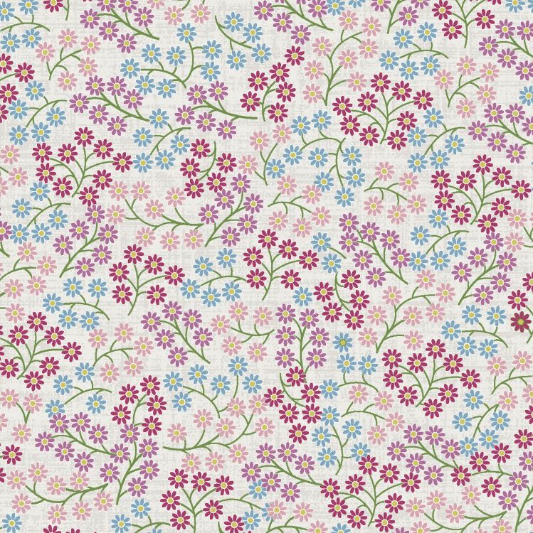 Quilting Fabric - Tiny Ecru Floral from Flower and Vine by Monique Jacobs for Maywood Studio 9888 E