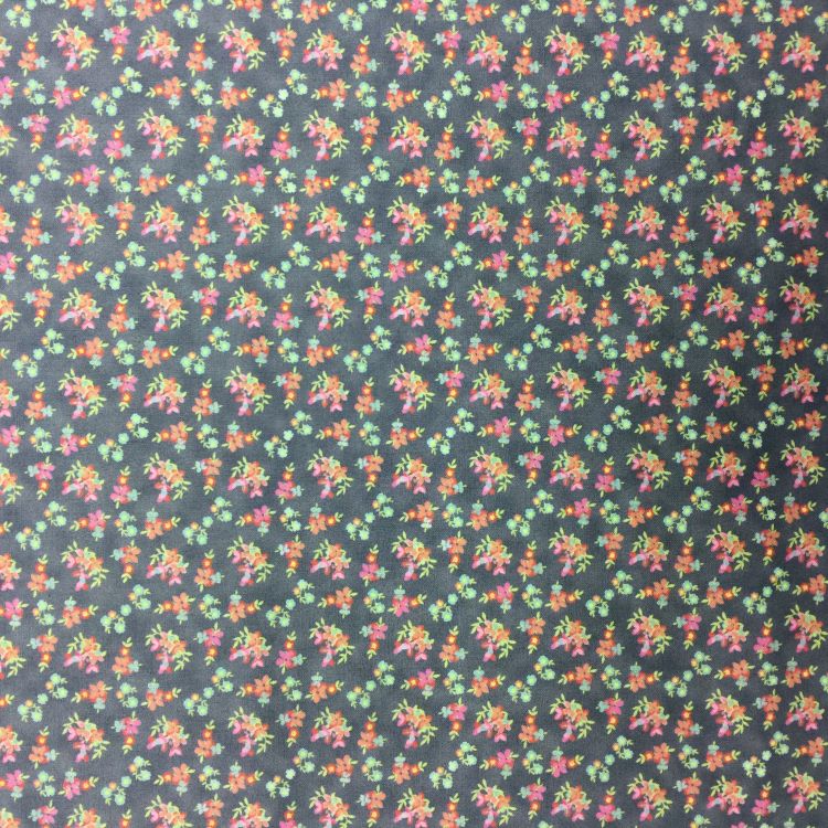 Quilting Fabric - Floral on Grey