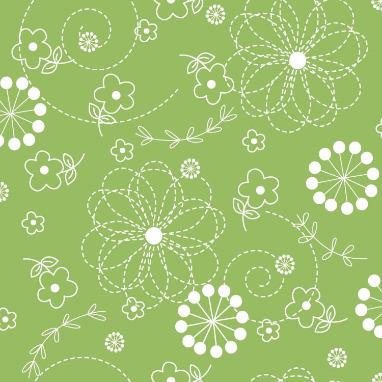 Quilting Fabric - Green Floral from KimberBell Basics for Maywood Studio MAS8246 G