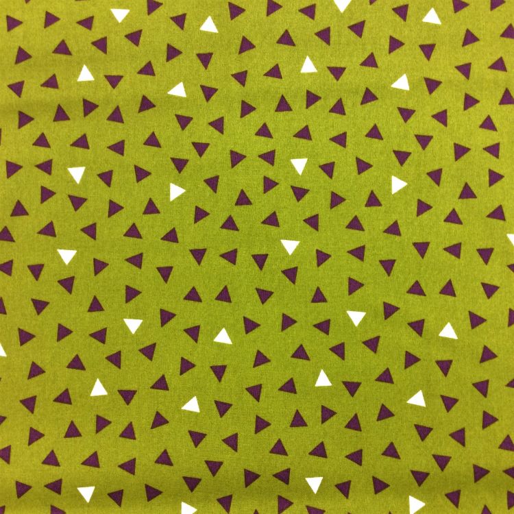 Quilting Fabric - Purple Triangle on Green from Basic Mixologie by Studio M for Moda 33022 26