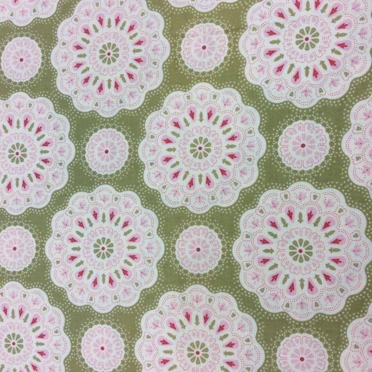 Quilting Fabric - Doilies On Green from Quilt Collection by Tone Finnanger for Tilda 481040