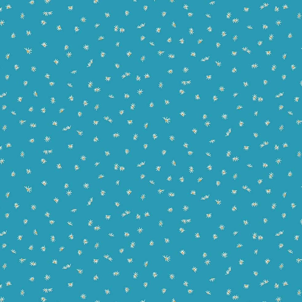 Quilting Fabric - Little Flowers on Blue from Forage by Sarah Gordon for Figo 30335 62