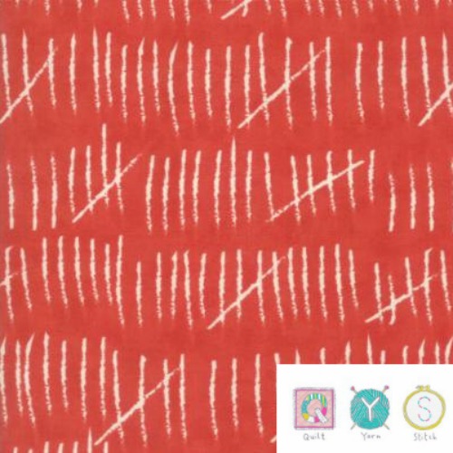 Quilting Fabric - Tally Lines on Red from Mixed Bag Collection by Studio M for Moda 33202-14