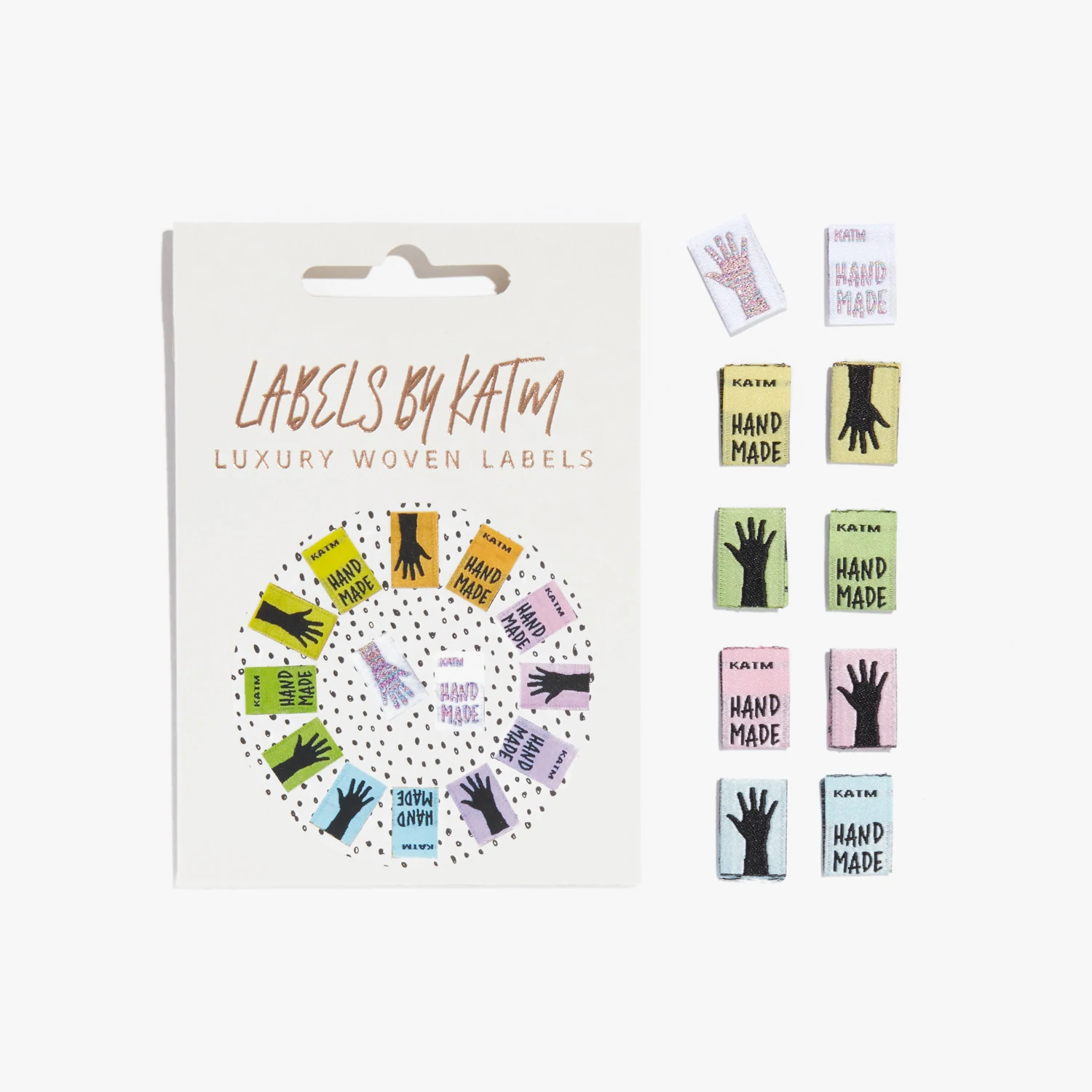 Kylie and the Machine - Rainbow Mini Hands Woven Sewing Labels