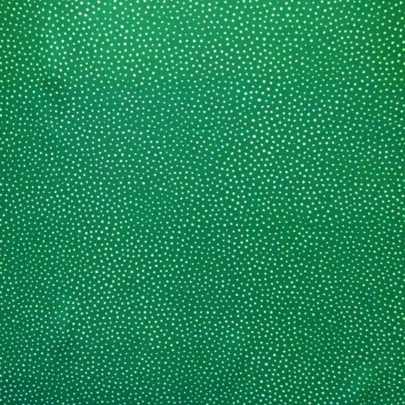 Raining Dots on Emerald Green Viscose Challis Lawn by Lady McElroy