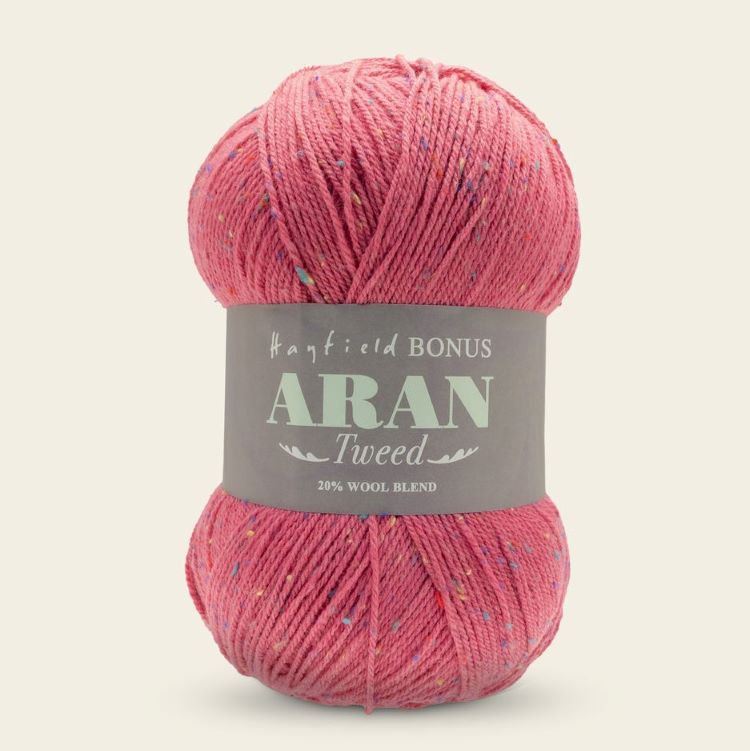 Yarn - Hayfield Bonus Aran Tweed in Raspberry 638