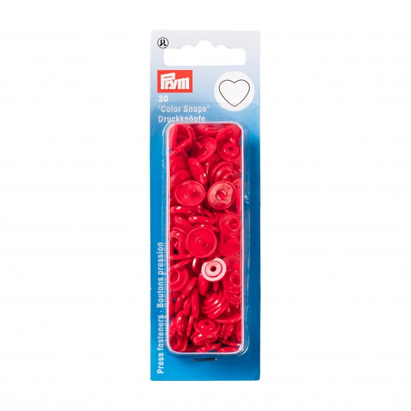 Snap Fasteners - 12.4mm in Red Heart Shape by Prym 393 338