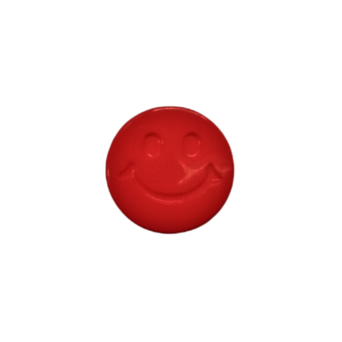 Buttons - 15mm Plastic Smiley Face in Red