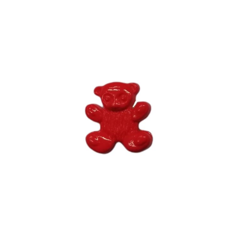 Buttons - 12mm Plastic Teddy in Red