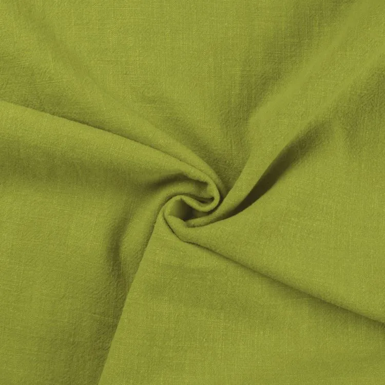 REMNANT - 0.36M - Stone Washed Linen Fabric in Lime Green