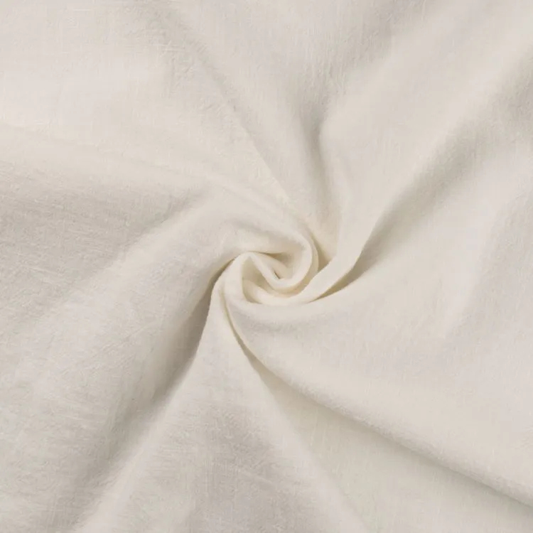 REMNANT -  0.70m - Stone Washed Linen Fabric in Ecru Off White