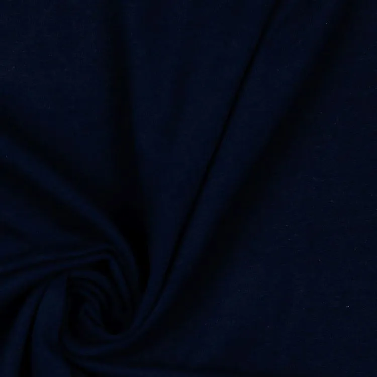 REMNANT - 0.35M - Organic Soft Sweat Jersey Fabric in Navy Blue