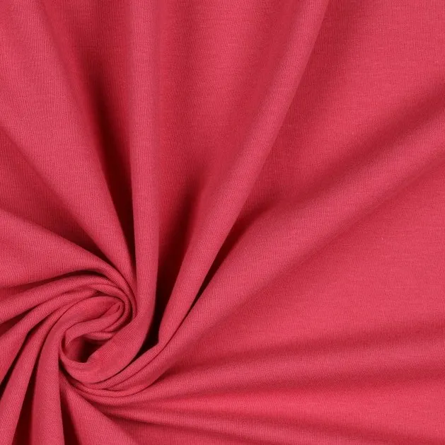 REMNANT - 0.50m - Organic Soft Sweat Jersey Fabric in Spiced Coral Pink