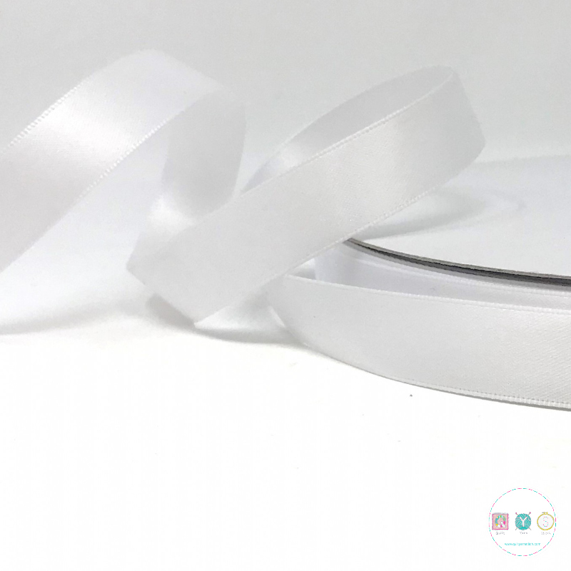 16mm Satin Ribbon in White