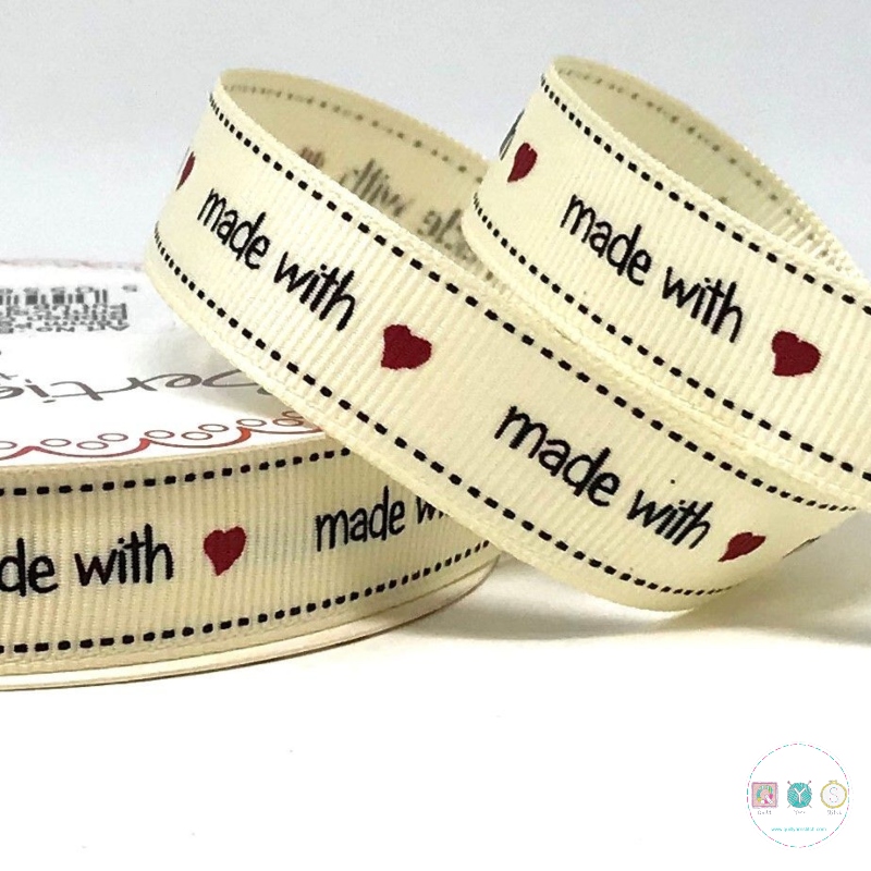 16mm Grosgrain Ribbon Made With Love