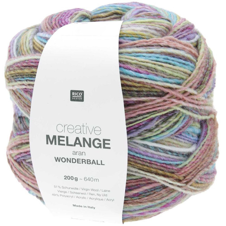 Yarn - Creative Melange Wonderball Aran in Pastels 22 by Rico Design