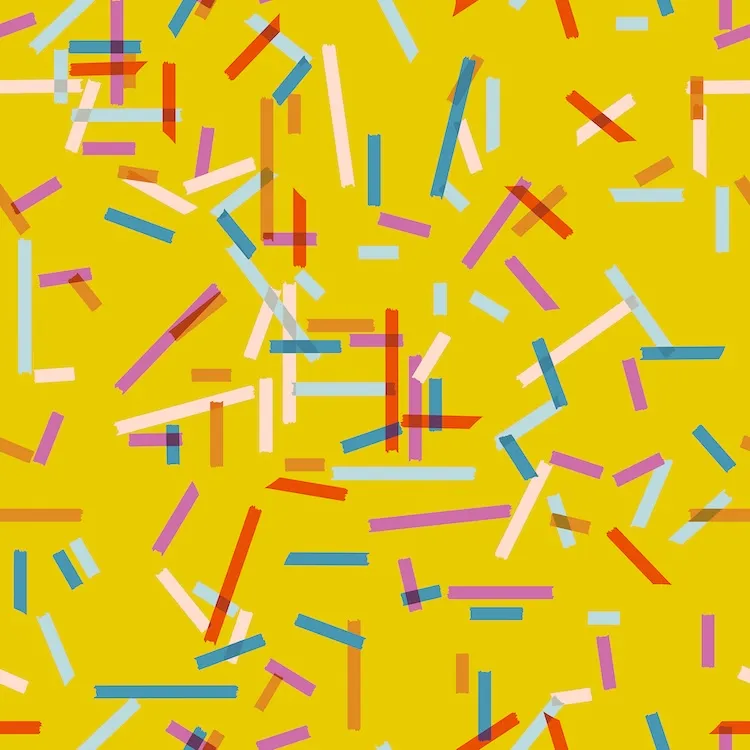 Quilting Fabric - Washi Tape on Yellow from Washi Plus by Rashida Coleman Hale for Ruby Star RS1090 12
