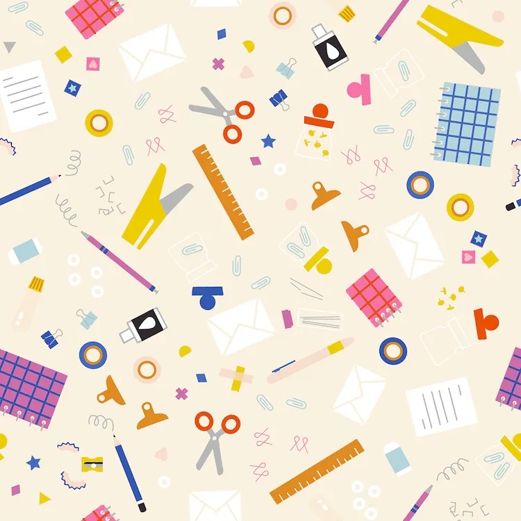 Quilting Fabric - Stationery on Cream from Salutations by Rashida Coleman Hale for Ruby Star Society RS1091 11