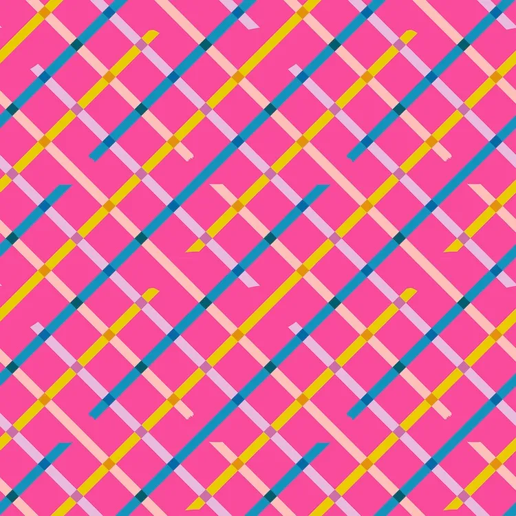 Quilting Fabric - Lattice on Pink from Washi Plus by Rashida Coleman Hale for Ruby Star RS1104 13