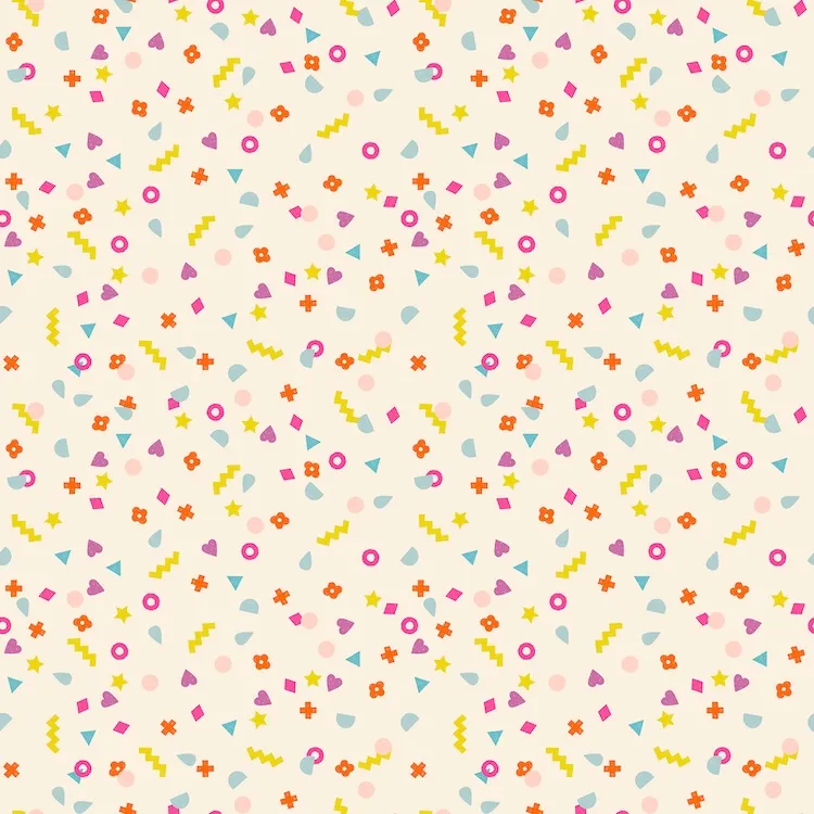 Quilting Fabric - Scattered Shapes on Off White from Washi Plus by Rashida Coleman Hale for Ruby Star RS1105 11