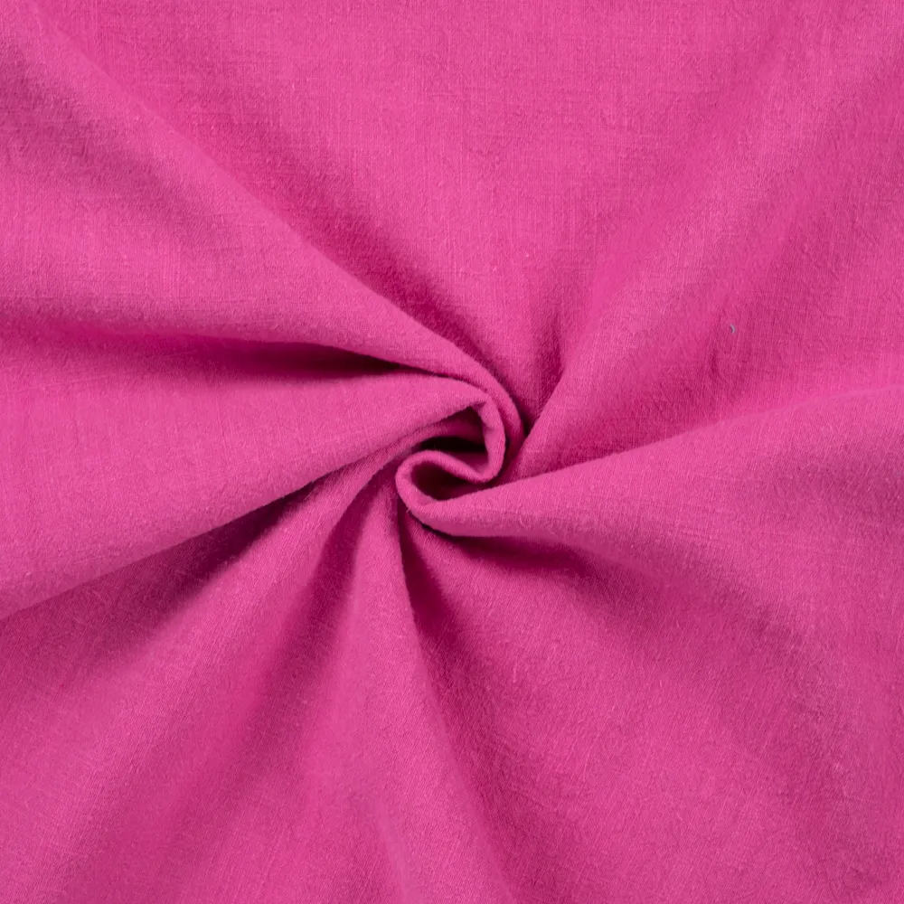 Stone Washed Linen Fabric in Fuchsia Pink