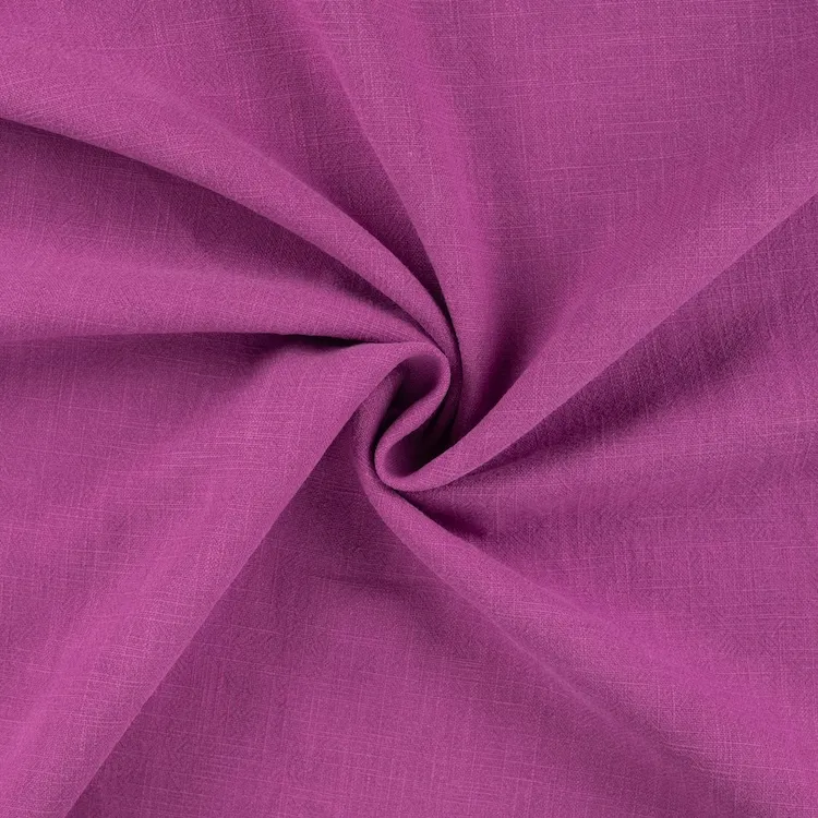Stone Washed Linen Fabric in Cyclamen Purple
