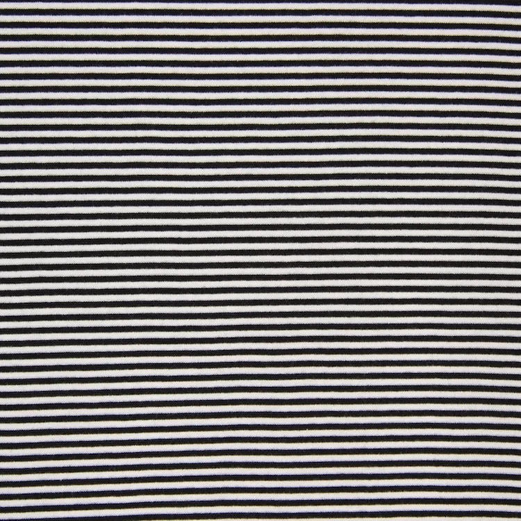 Yarn Dyed Cotton Jersey Fabric Tube in Black and White Stripes