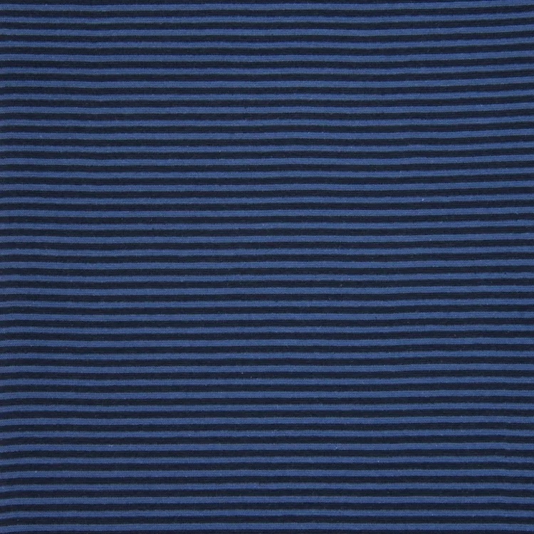 Yarn Dyed Cotton Jersey Fabric Tube in Blue Stripes