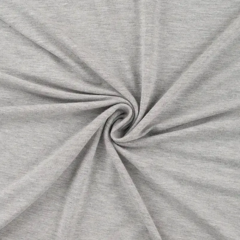 Bamboo Jersey Fabric in Light Grey Melange
