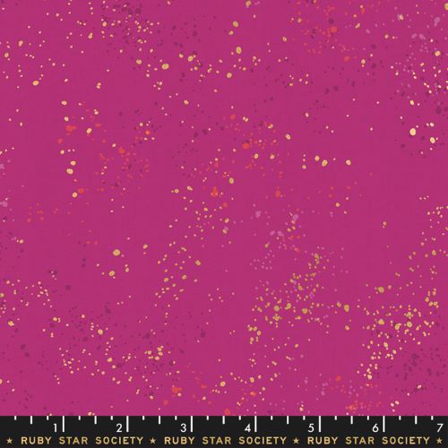 Quilting Fabric - Ruby Star Society Speckled in Berry with Metallic Accents Colour RS5027 62M