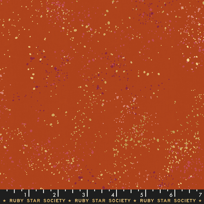 Quilting Fabric - Ruby Star Society Speckled in Cayenne with Metallic Accents Colour RS5027 64M