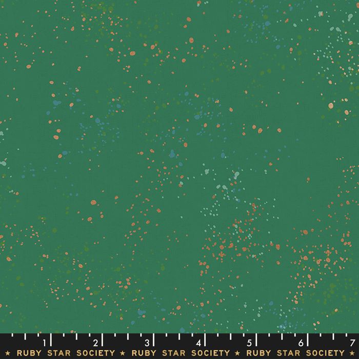 Quilting Fabric - Ruby Star Society Speckled in Emerald Green with Metallic Accents Colour RS5027 74M 